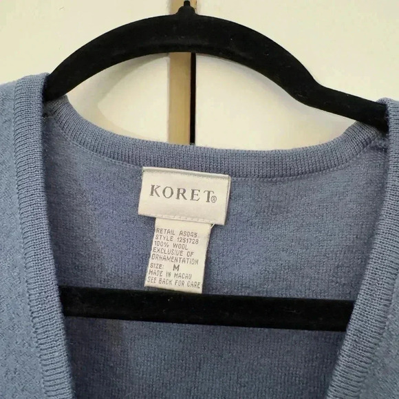 Vintage Koret 100% Wool Embroidered Sweater Vest - Size M - Picture 4 of 6